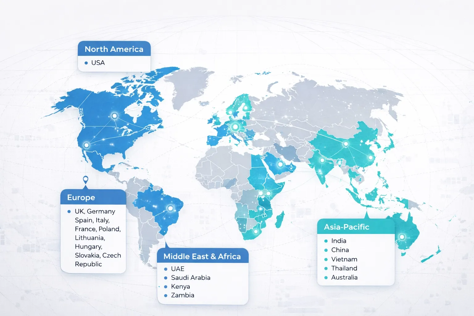 Global Network Map - Provaxa International Presence